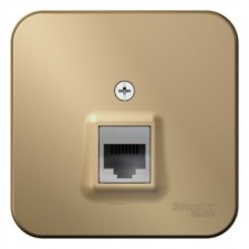 Розетка ПК 1-м ОП Blanca RJ45 кат.5E с изолир. пластиной титан SE BLNIA045004