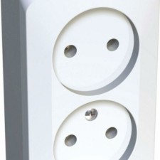 Розетка 2-м ОП Этюд 16А IP20 250В без заземл. без защ. шторок бел. SE PA16-005B