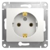 Розетка 1-м СП Glossa 16А IP20 с заземл. механизм бел. SE GSL000143