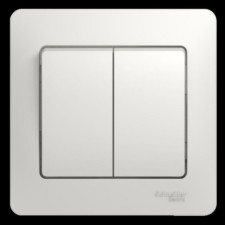 Выключатель 2-кл. СП Glossa 10А IP20 (сх. 5) 10AX в сборе бел. SE GSL000152