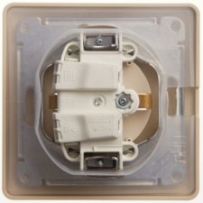 Розетка 1-м СП Glossa 16А IP44 с заземл. защ. шторки с крышкой в сборе беж. SE GSL000248