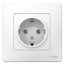 Розетка 1-м СП Blanca 16А IP20 250В с заземл. без защ. шторок бел. SE BLNRS001011