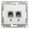 Розетка компьютерная 2-м Glossa RJ45 кат.5E механизм бел. SE GSL000185KK