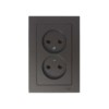 Розетка 2-м СП AtlasDesign 16А IP20 без заземл. в сборе мокко SE ATN000620