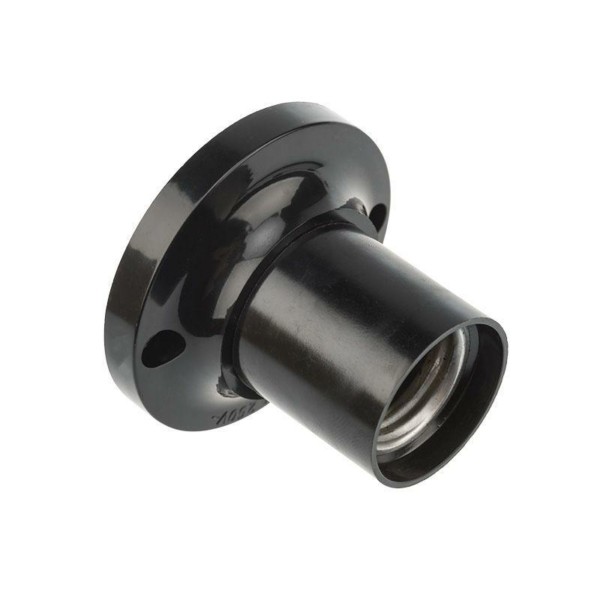 Патрон E27 карболитовый потолочный чёрный с этикеткой Rexant 11-8818