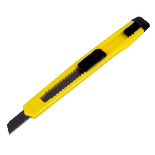 Нож с сегмент. лезвием 9мм пласт. корпус с клипсой Rexant 12-4905