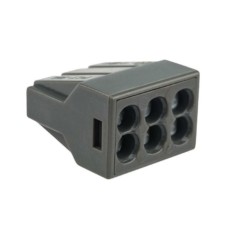 Клемма СМК 6-проводная зажимная с пастой до 2.5мм2 сер. 50шт/уп Rexant 07-3060