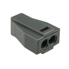 Клемма СМК 2-проводная зажимная с пастой до 2.5мм2 сер. 100шт/уп 773-302 Rexant 07-3020