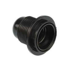 Патрон E27 карболитовый с кольцом чёрный с этикеткой Rexant 11-8816