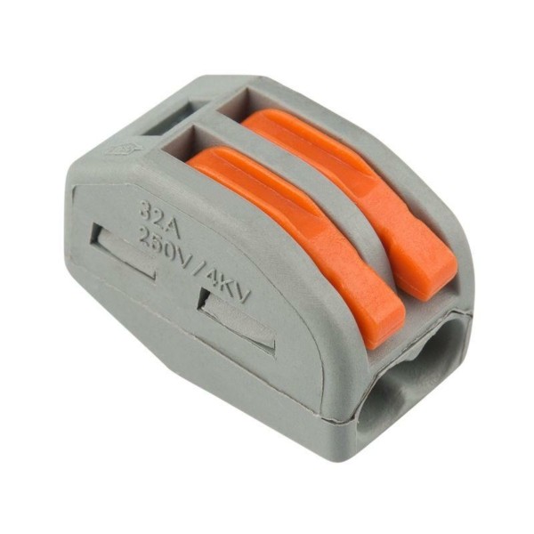 Клемма СМК 2-проводная зажимная с рычагом 0.08-2.54мм2 50шт/уп Rexant 07-5252-4