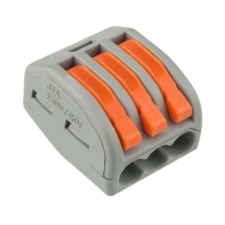 Клемма СМК 3-проводная зажимная с рычагом 0.08-2.54мм2 50шт/уп Rexant 07-5253-4