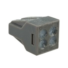 Клемма СМК 4-проводная зажимная с пастой до 2.5мм2 сер. 100шт/уп Rexant 07-3040