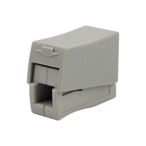 Клемма СМК зажимная для светильника 2-проводная 1.0-2.5/0.5-2.5мм2 бел. 100шт/уп Rexant 07-2411