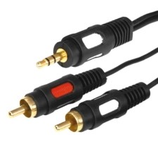 Шнур 3.5 Stereo Plug – 2RCA Plug 3М (GOLD) (уп.10шт) Rexant 17-4234