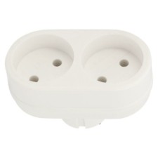 Разветвитель сетевой 2 гнезда б/з 10А бел. Rexant 11-1074