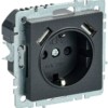 Розетка BRITE РЮш10-1-БрЧ 16А с USB A+A 2.1А с/з защ. шторки черн. IEK BR-R14-16-U21-D21-K02