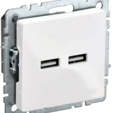 Розетка BRITE USB A+A 3.1А РЮ10-1-БрБ бел. IEK BR-U21-D31-K01