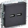 Розетка BRITE USB A+A 3.1А РЮ10-1-БрЧ черн. IEK BR-U21-D31-K02
