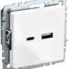 Розетка BRITE USB A+C 18Вт РЮ11-1-БрБ бел. IEK BR-U22-018-K01