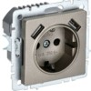 Розетка BRITE РЮш10-1-БрШ 16А с USB A+A 2.1А с/з защ. шторки шампань IEK BR-R14-16-U21-D21-K37