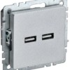 Розетка BRITE USB A+A 3.1А РЮ10-1-БрА алюм. IEK BR-U21-D31-K47