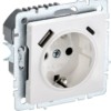 Розетка BRITE РЮш11-1-БрБ 16А с USB A+C 18Вт с/з защ. шторки бел. IEK BR-R14-16-U22-018-K01