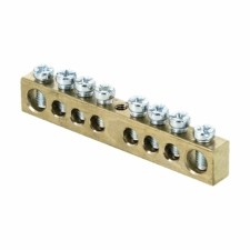 Шина PEN “ноль-земля” (6х9мм) 8 отверстий латунь крепеж по центру розничный стикер EKF PROxima