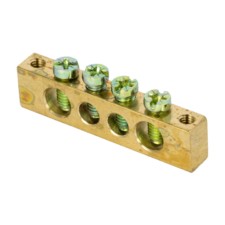 Шина PEN “ноль-земля” (6х9мм) 4 отверстия латунь крепеж по краям EKF PROxima