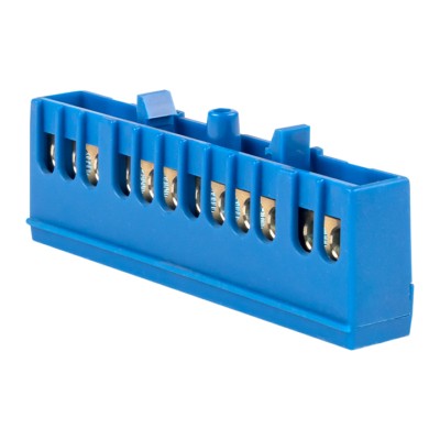 Шина “0” N (6х9мм) 12 отверстий латунь синий изолированный корпус на DIN-рейку EKF PROxima