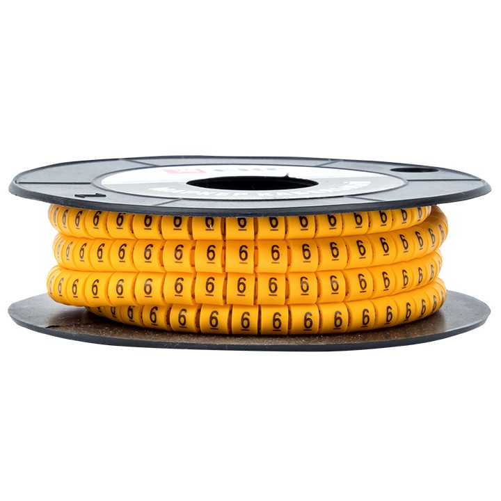 Маркер кабельный 2,5 мм2 "6" (1000 шт,) (ЕС-1) EKF PROxima — изображение 3