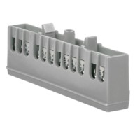 Шина “фаза” L (6х9мм) 12 отверстий латунь серый изолированный корпус на DIN-рейку EKF PROxima