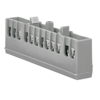 Шина “фаза” L (6х9мм) 12 отверстий латунь серый изолированный корпус на DIN-рейку EKF PROxima