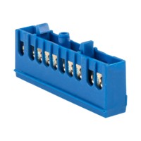 Шина “0” N (6х9мм) 10 отверстий латунь синий изолированный корпус на DIN-рейку EKF PROxima