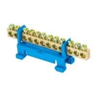 Шина “0” N (6х9мм) 12 отверстий латунь синий изолятор тип “Стойка” на DIN-рейку розничный стикер EKF PROxima