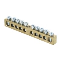 Шина PEN “ноль-земля” (6х9мм) 10 отверстий латунь крепеж по центру розничный стикер EKF PROxima