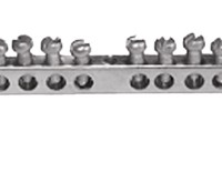 Шина “0” N (8х12мм) 20 отверстий латунь 2 синих угловых изолятора EKF PROxima