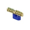 Шина “0” N (6х9мм) 8 отверстий латунь синий угловой изолятор EKF PROxima