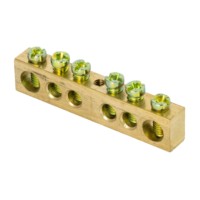 Шина PEN “ноль-земля” (6х9мм) 6 отверстий латунь крепеж по центру розничный стикер EKF PROxima