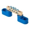 Шина “0” N (6х9мм) 4 отверстия латунь 2 синих угловых изолятора EKF PROxima