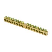 Шина PEN “ноль-земля” (8х12мм) 16 отверстий латунь крепеж по центру EKF PROxima