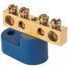 Шина “0” N (6х9мм) 4 отверстия латунь синий угловой изолятор EKF PROxima