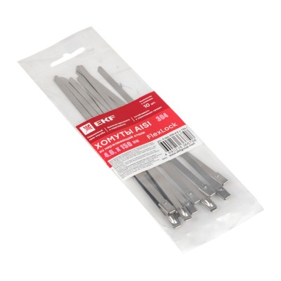 Хомут AISI 304 из нержавеющей стали, 4,6x150 (10 шт,) FlexLock PROxima — изображение 2