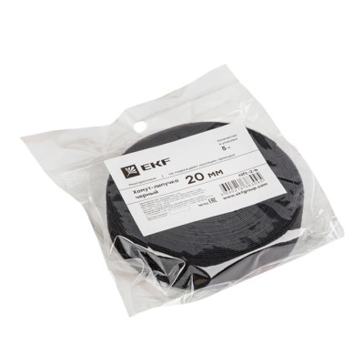 Хомут-липучка 20 мм (5м ролл) черный EKF PROxima — изображение 2