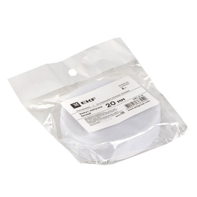 Хомут-липучка 20 мм (5м ролл) белый EKF PROxima — изображение 2