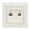 Валенсия розетка RJ-45+RJ11 2-местная белая EKF PROxima