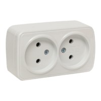 Минск Розетка 2-местная ОП 10А белая EKF Basic