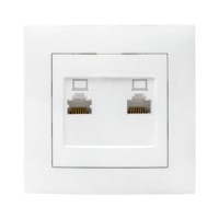 Розетка ПК RJ-45 2-м белая Валенсия EKF PROxima