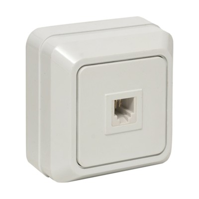 Розетка Phone 1-мест, бел, Рим EKF PROxima