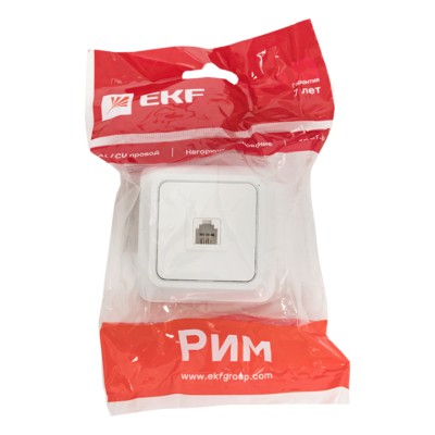 Розетка Phone 1-мест, бел, Рим EKF PROxima — изображение 3