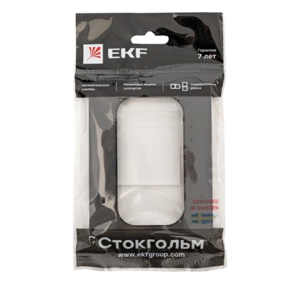 Стокгольм Рамка для розетки 2-местная черная EKF PROxima — изображение 3